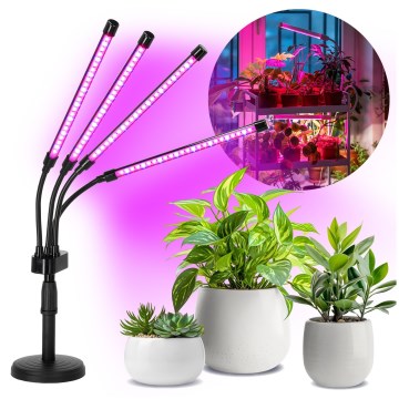 LED Dæmpbar fleksibel bordlampe til plantevækst VITARO 4xLED/10W/230V sort