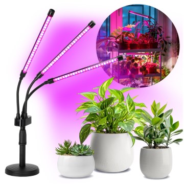 LED Dæmpbar flexible bordlampe til plantevækst VITARO 3xLED/10W/230V sort