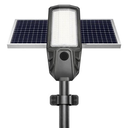 LED Dæmpbar gadelampe med sensor og solcellepanel KOBRA LED/400W/3,2V 24000 mAh IP65 antracit + fjernbetjening