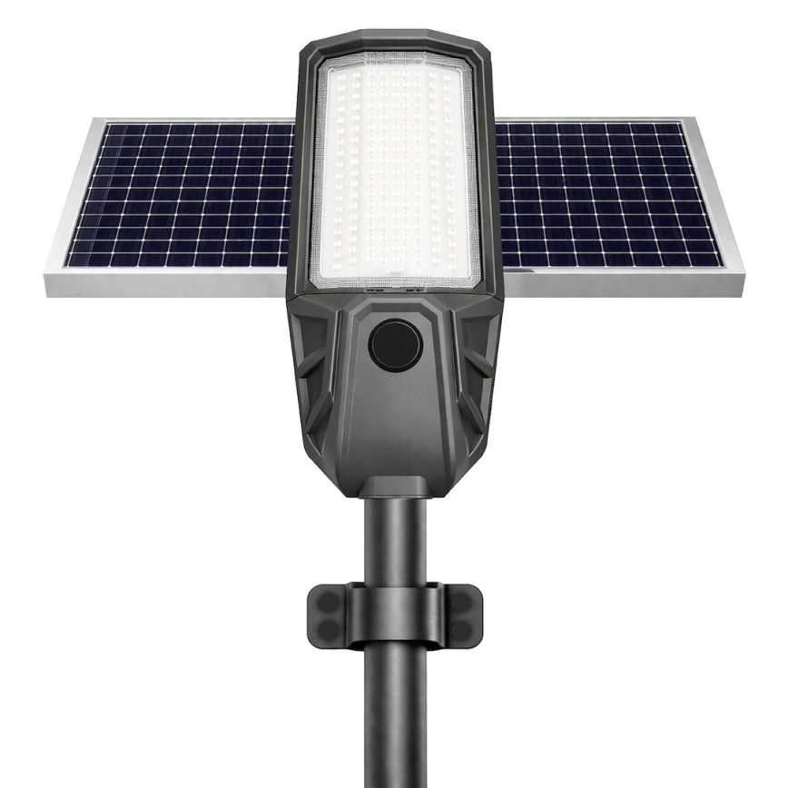 LED Dæmpbar gadelampe med sensor og solcellepanel KOBRA LED/400W/3,2V 24000 mAh IP65 antracit + fjernbetjening