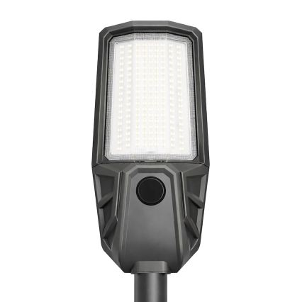 LED Dæmpbar gadelampe med sensor og solcellepanel KOBRA LED/400W/3,2V 24000 mAh IP65 antracit + fjernbetjening