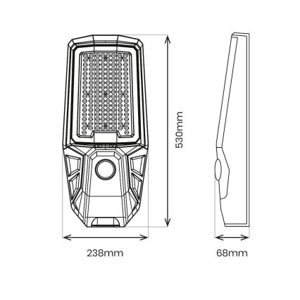 LED Dæmpbar gadelampe med sensor og solcellepanel KOBRA LED/400W/3,2V 24000 mAh IP65 antracit + fjernbetjening