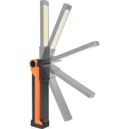 LED-dæmpbar genopladelig arbejdslygte LED/3W/5V 6500K 2000 mAh orange/sort