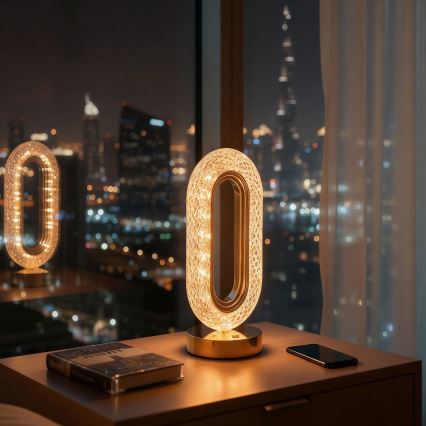 LED dæmpbar genopladelig bordlampe DUBAI LED/2W/5V 2700K/4000K/6500K 400 mAh guld