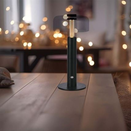 LED Dæmpbar genopladelig touch bordlampe LED/1W/5V 3000K 1800 mAh sort