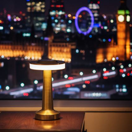 Dæmpbar genopladelig LED-bordlampe LONDON LED/2W/5V 2700K/4000K/6500K 400 mAh guld