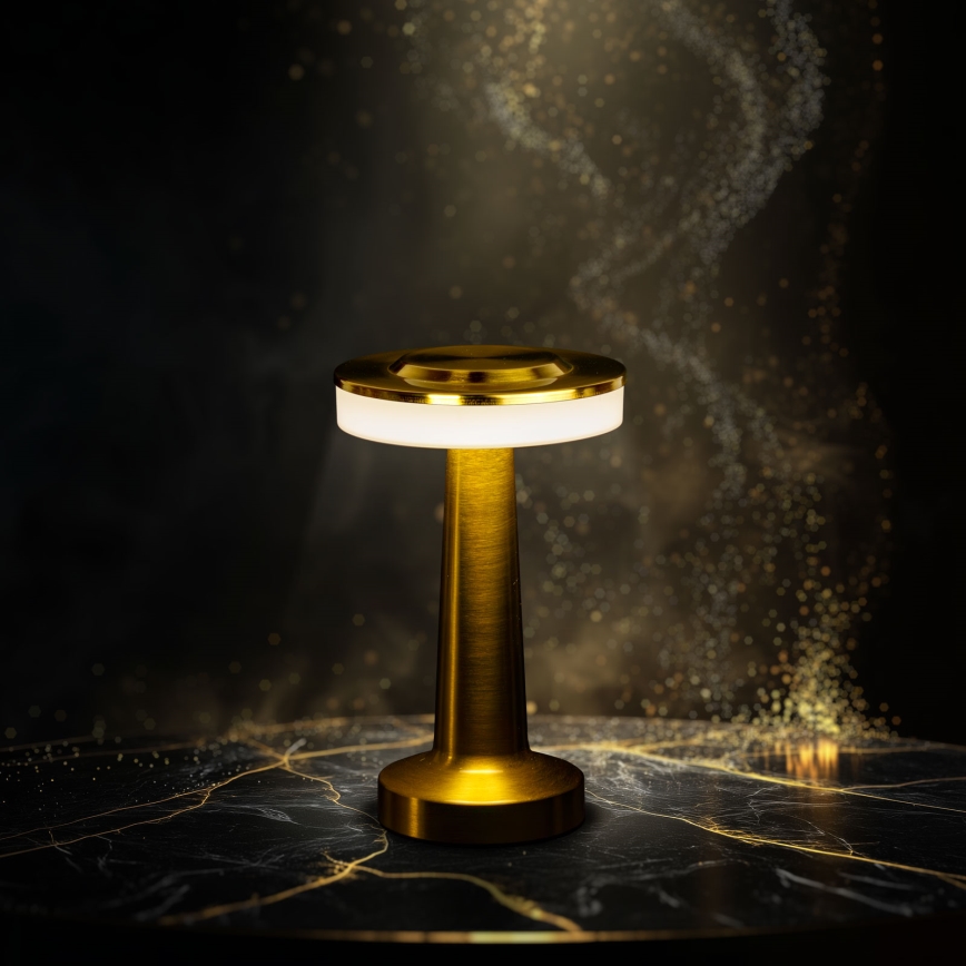 Dæmpbar genopladelig LED-bordlampe LONDON LED/2W/5V 2700K/4000K/6500K 400 mAh guld