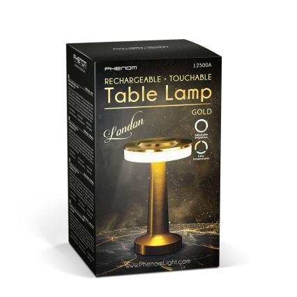 Dæmpbar genopladelig LED-bordlampe LONDON LED/2W/5V 2700K/4000K/6500K 400 mAh guld