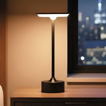 LED dæmpbar genopladelig bordlampe NEW YORK LED/1,8W/5V 2700K/4000K/6500K 1200 mAh sort