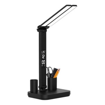 LED-dæmpbar genopladelig bordlampe NOBLITE P LED/5W/5V 3000/4000/6000K 2200 mAh sort