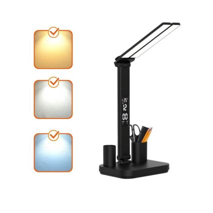 LED-dæmpbar genopladelig bordlampe NOBLITE P LED/5W/5V 3000/4000/6000K 2200 mAh sort