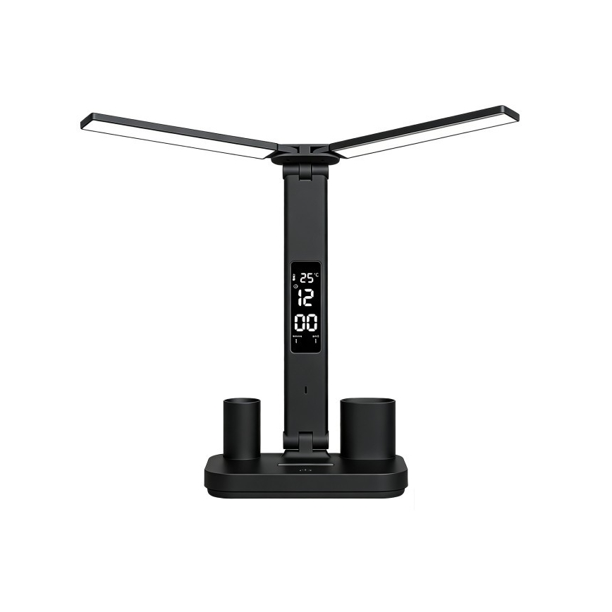 LED-dæmpbar genopladelig bordlampe NOBLITE P LED/5W/5V 3000/4000/6000K 2200 mAh sort