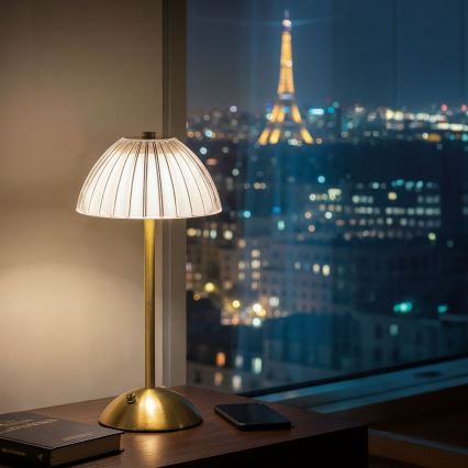 LED dæmpbar genopladelig bordlampe PARIS LED/2W/5V 2700K/4000K/6500K 800 mAh guld
