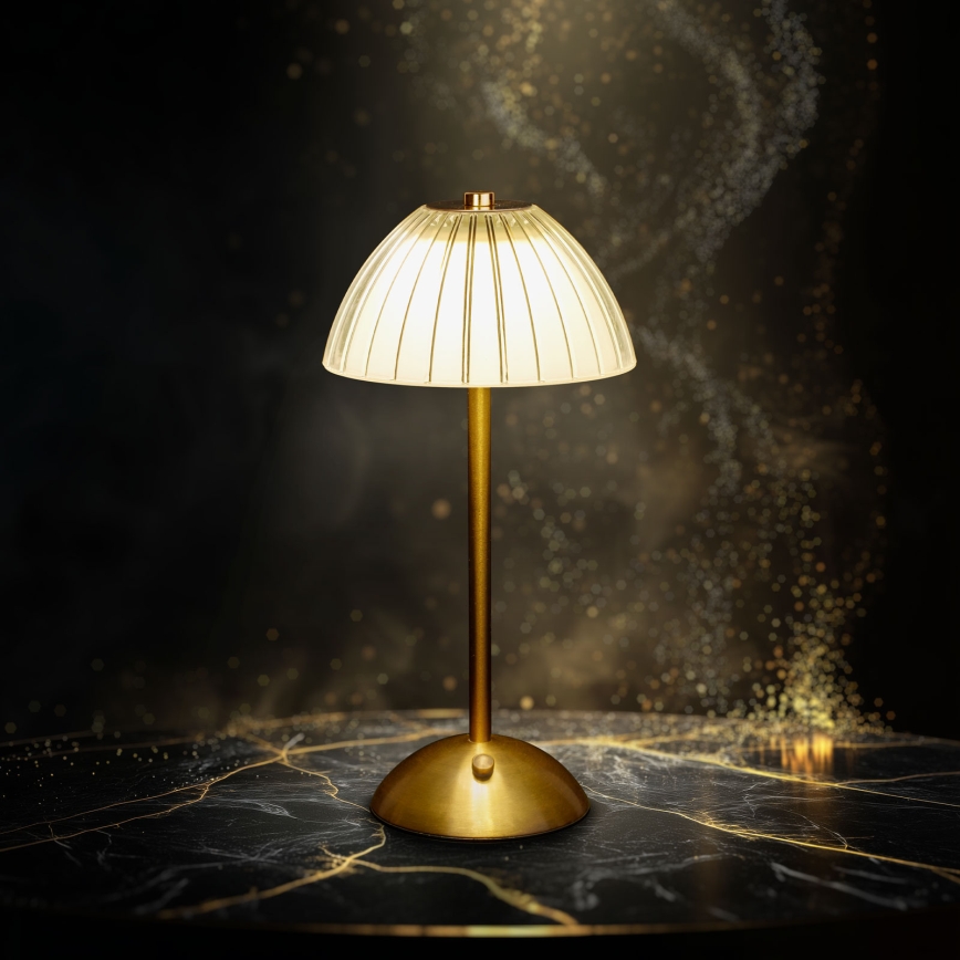LED dæmpbar genopladelig bordlampe PARIS LED/2W/5V 2700K/4000K/6500K 800 mAh guld