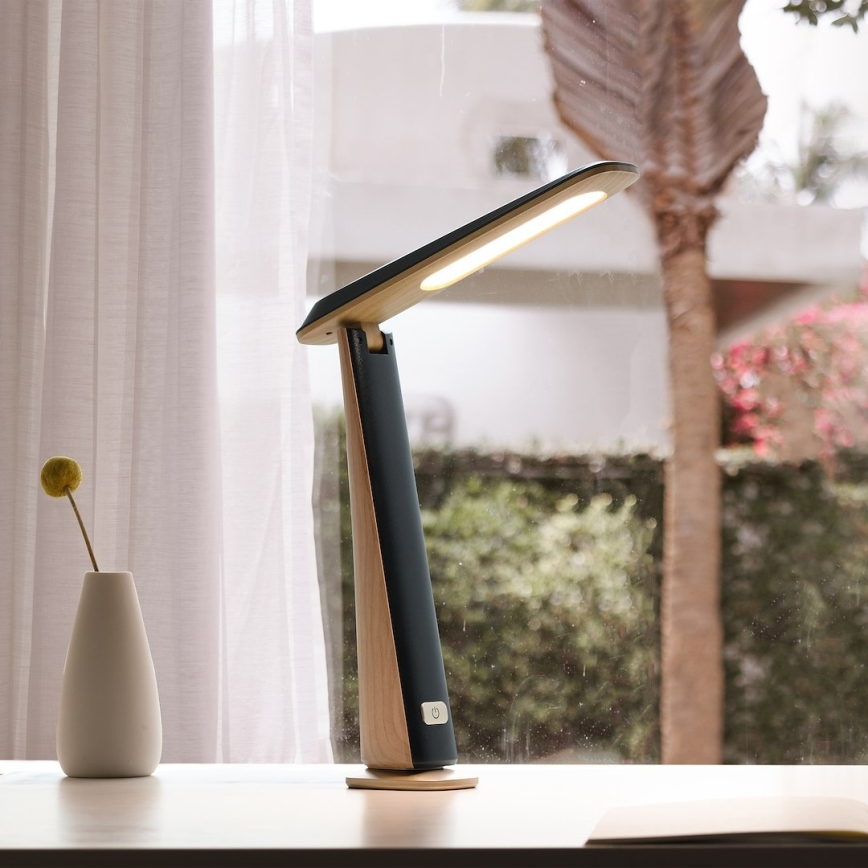 LED dæmpbar genopladelig bordlampe TOP LED/4W/5V 1800 mAh 3000/4000/5000K brun/sort