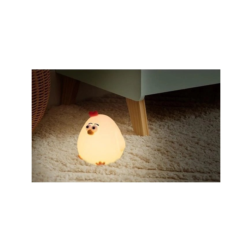 LED dæmpbar genopladelig natlampe til børn LED/1W/5V 3000K 800 mAh kylling