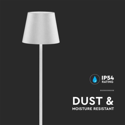 LED Dæmpbar genopladelig gulvlampe 3-i-1 LED/4W/5V 4400 mAh 3000K IP54 hvid