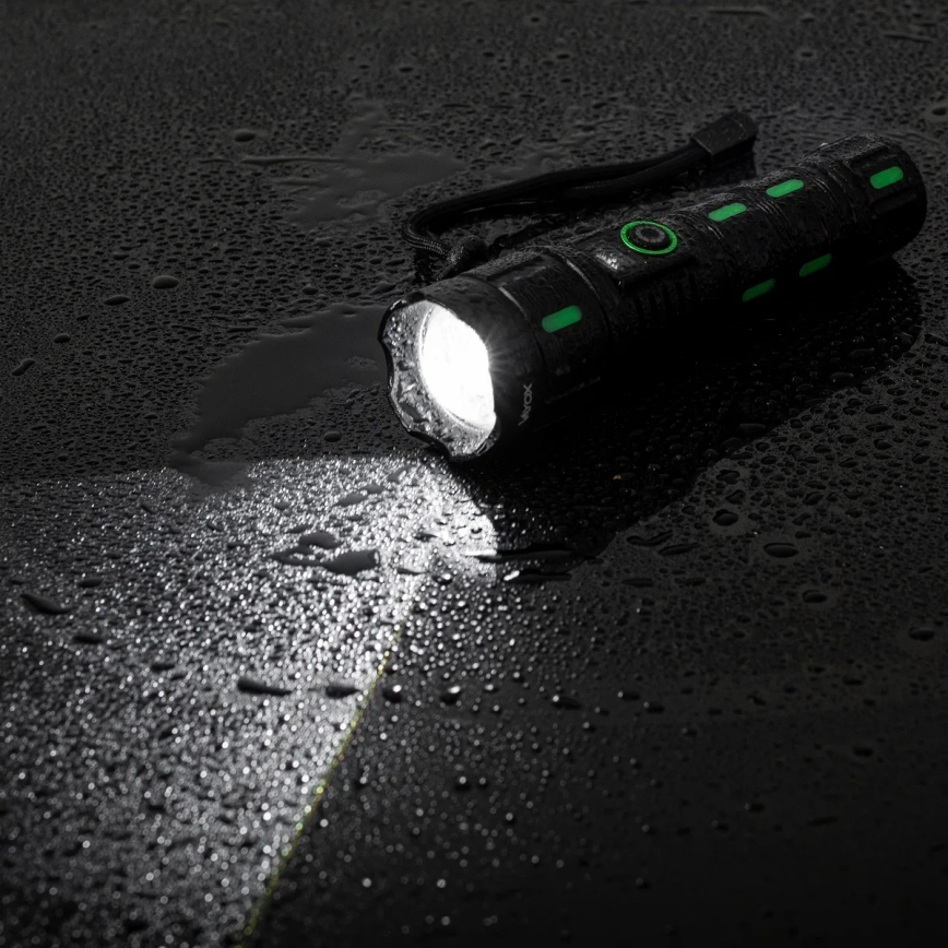 LED-dæmpbar genopladelig lommelygte med powerbank-funktion LED/20W/5V IP44 1200 lm 5000 mAh