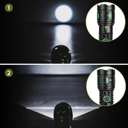 LED-dæmpbar genopladelig lommelygte med powerbank-funktion LED/20W/5V IP44 1200 lm 5000 mAh