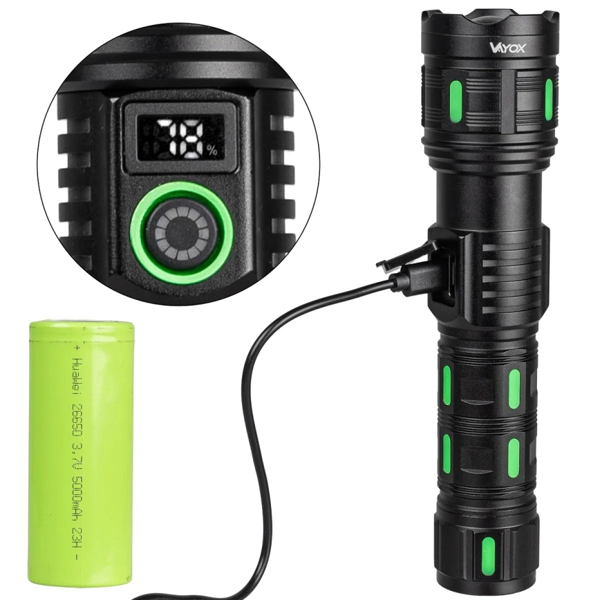 LED-dæmpbar genopladelig lommelygte med powerbank-funktion LED/20W/5V IP44 1200 lm 5000 mAh