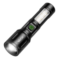 LED Dæmpbar genopladelig lommelygte med rødt lys LED/5W/5V IPX4 260 lm 2000 mAh