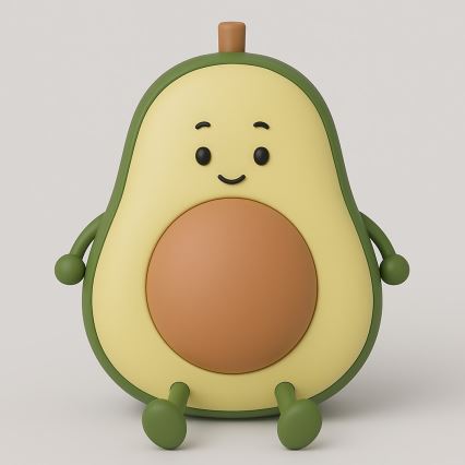 LED dæmpbar genopladelig berøringsbetjent natlampe til børn AVOCADO LED/1W/5V 1200 mAh