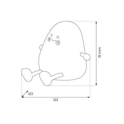 LED dæmpbar genopladelig berøringsbetjent natlampe til børn MANGO LED/2,5W/5V 800 mAh