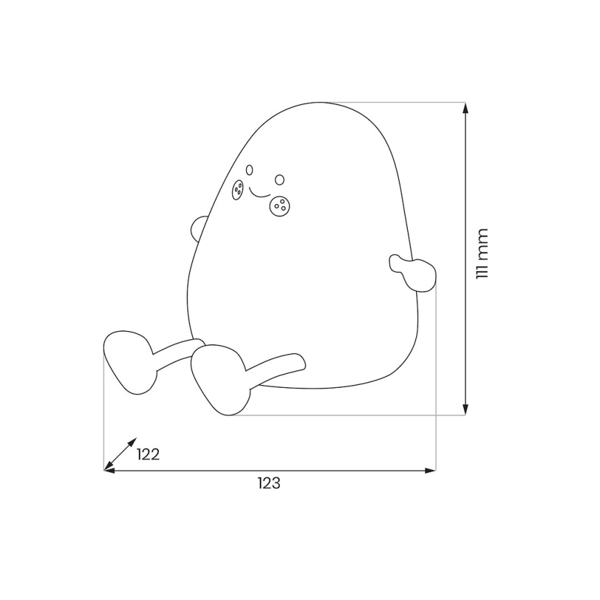 LED dæmpbar genopladelig berøringsbetjent natlampe til børn MANGO LED/2,5W/5V 800 mAh