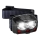 LED Dæmpbar genopladelig pandelampe med sensor og rødt lys 2xLED/5W/5V/3xAAA IP65 500 lm 1200 mAh