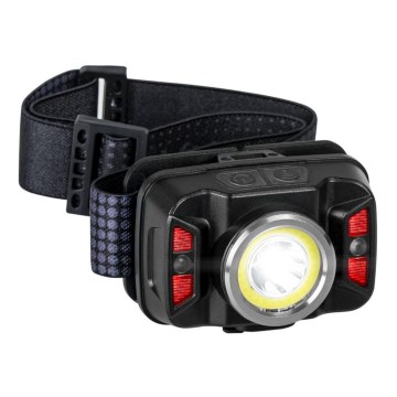 LED Dæmpbar genopladelig pandelampe med sensor og rødt lys LED/15W/5V IP66 430 skinnende 1800 mAh