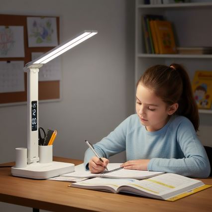 LED dæmpbar genopladelig skrivebordslampe NOBLITE P LED/5W/5V 3000/4000/6000K 2200 mAh hvid