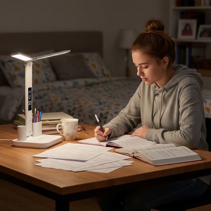 LED dæmpbar genopladelig skrivebordslampe NOBLITE P LED/5W/5V 3000/4000/6000K 2200 mAh hvid