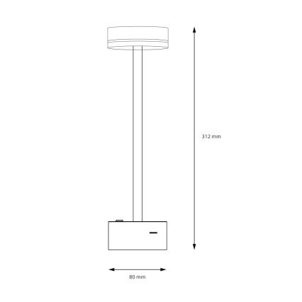 LED dæmpbar genopladelig skrivebordslampe SAM LED/5W/5V sort/guld