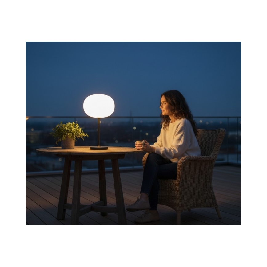 LED-dæmpbar genopladelig udendørs bordlampe VENEZIA LED/2W/5V 2700K IP54 4000 mAh sort