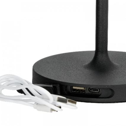 LED-dæmpbar genopladelig udendørs bordlampe VENEZIA LED/2W/5V 2700K IP54 4000 mAh sort
