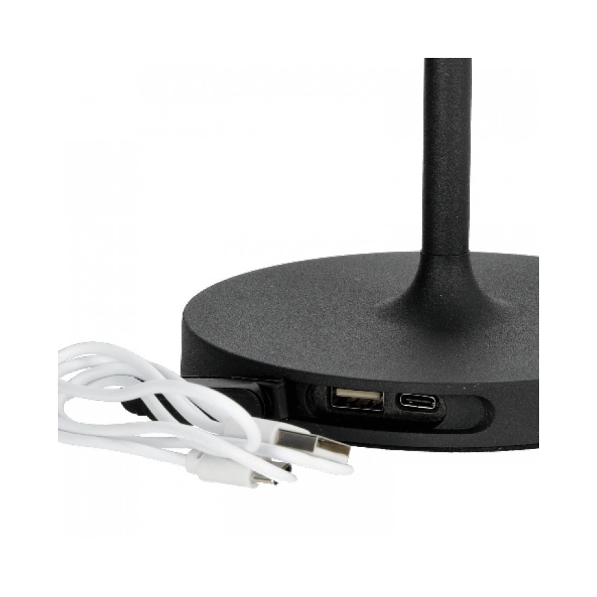 LED-dæmpbar genopladelig udendørs bordlampe VENEZIA LED/2W/5V 2700K IP54 4000 mAh sort