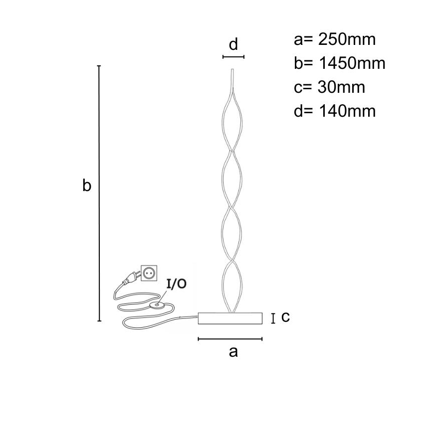 LED Dæmpbar gulvlampe LED/70W/230V 3000-6500K + fjernbetjening