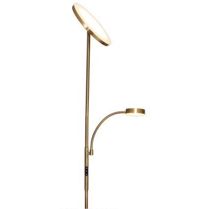 Dæmpbar LED-gulvlampe NORA LED/25W/230V 2200/3000/4000K + LED/5W 3000K guld + fjernbetjening