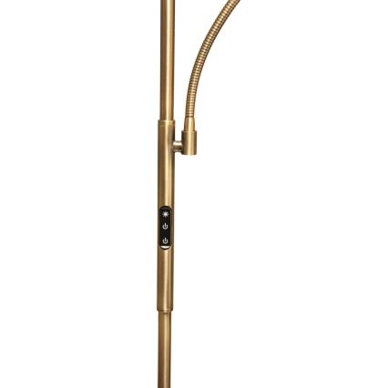 Dæmpbar LED-gulvlampe NORA LED/25W/230V 2200/3000/4000K + LED/5W 3000K guld + fjernbetjening