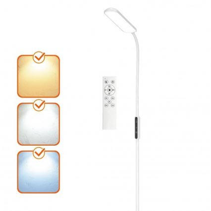 Dæmpbar LED-gulvlampe TEILO LED/10W/230V 3000/4000/6500K hvid + fjernbetjening