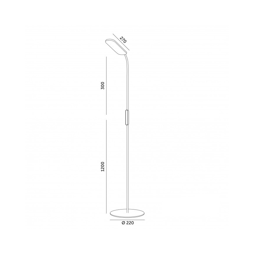 Dæmpbar LED-gulvlampe TEILO LED/10W/230V 3000/4000/6500K hvid + fjernbetjening