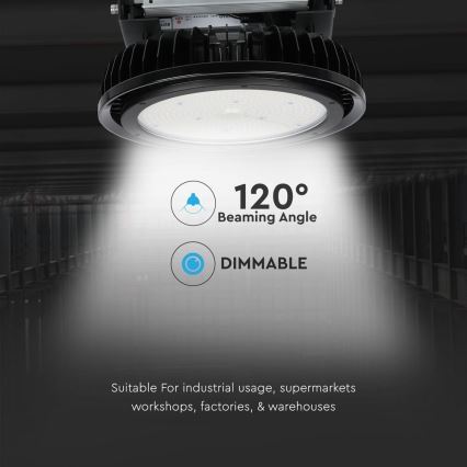 LED Dæmpbar kraftig lys High Bay LED/500W/230V 4000K IP65 sort