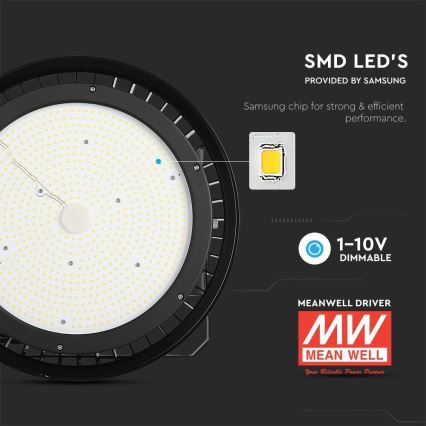 LED Dæmpbar kraftig lys High Bay LED/500W/230V 4000K IP65 sort