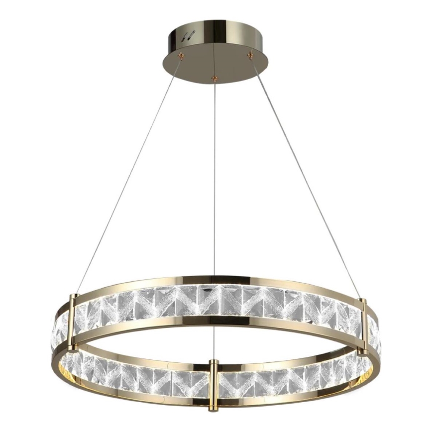 LED dæmpbar krystal-lysekrone med wireophæng ENRIQUE LED/40W//230V 3000-6000K Ø 60 cm + fjernbetjening