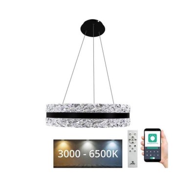 LED dæmpbar krystal lysekrone på kabel LED/80W/230V 3000-6500K sort + fjernbetjening