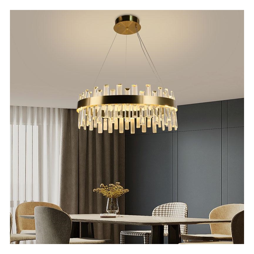 LED Dæmpbar krystal lysekrone på kabel LED/80W/230V 3000-6500K + fjernbetjening
