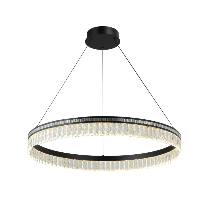 LED dæmpbar krystallysekrone på stålwire THALIA LED/55W/230V 3000-6000K Ø 80 cm + fjernbetjening