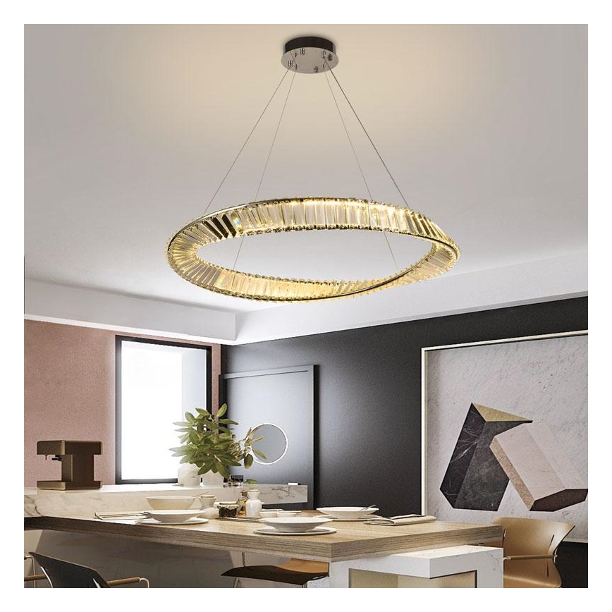 LED dæmpbar krystal lysekrone på kabel LED/50W/230V 3000-6500K + fjernbetjening