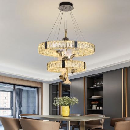 LED dæmpbar krystal lysekrone på kabel LED/70W/230V 3000-6500K + fjernbetjening