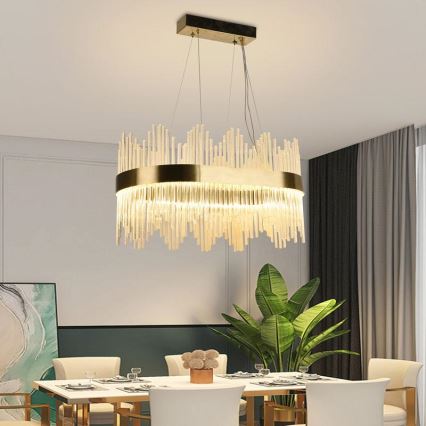 LED dæmpbar krystal lysekrone på kabel LED/70W/230V 3000-6500K + fjernbetjening